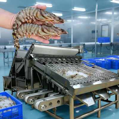 Good price 4.9kw Shrimp Processing Machine Prawn Roll Sorting Machine 1000kg-1200kg Capacity online